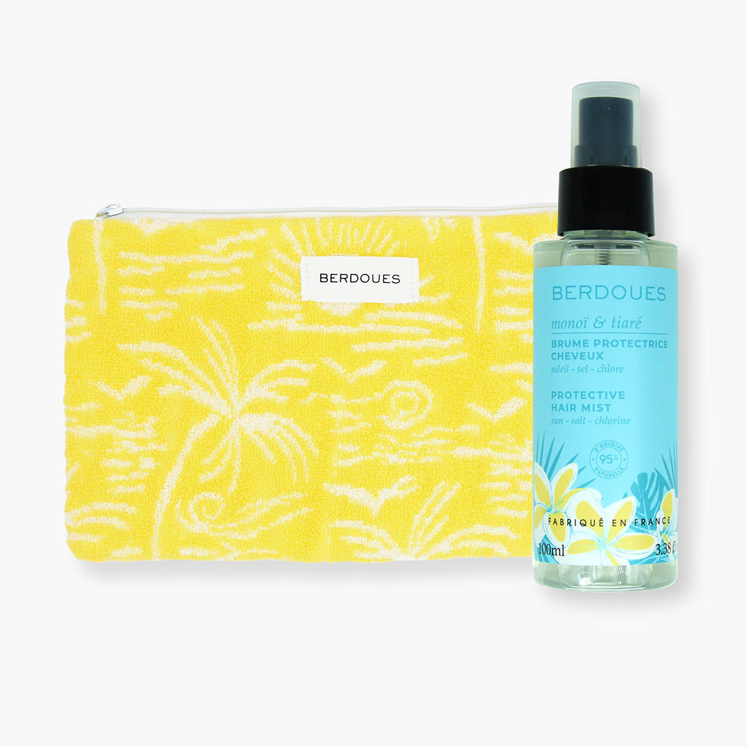 Lot Brume Protectrice Monoï & Tiaré et Trousse Éponge