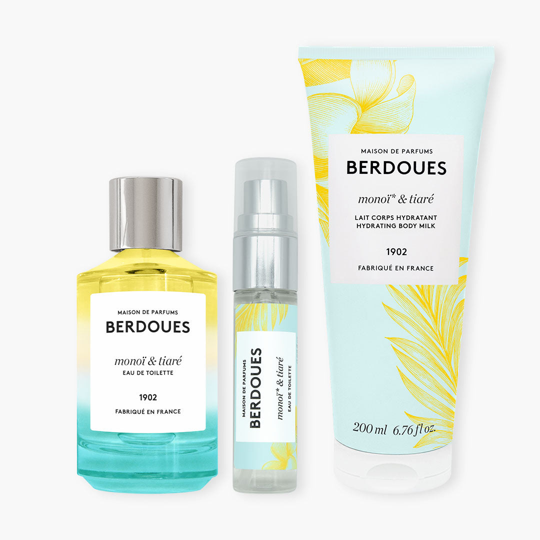 Trio eaux de toilette et lait hydratant Monoï Tiaré